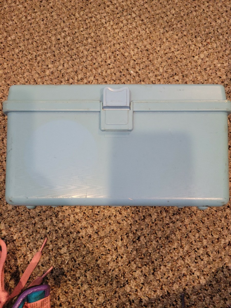 50s-60s USA製 WlLSON damaged cut and sewn Vintage 1970s Wilson Sewing Box Baby Blue Textured Small