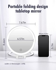 Magnifying Mirror 10X 1X Double Sided Magnification Makeup Vanity Mirror Rech...