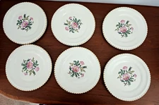 The Harker Pottery Co Vintage 22 kt gold trim 6 " Bread Plates Set of 6 MINT