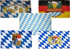 3x5 3'x5' Wholesale Combo Set Bavarian Bavaria Oktoberfest Crest Lion Flags Flag