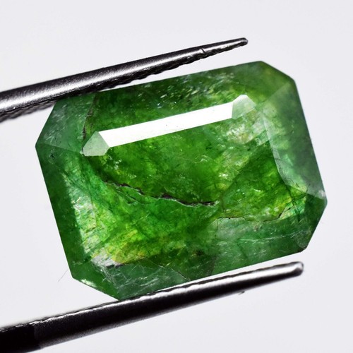 Pietra preziosa sfusa smeraldo verde zambia naturale taglio radiante 4,10 ct 12x9 mm