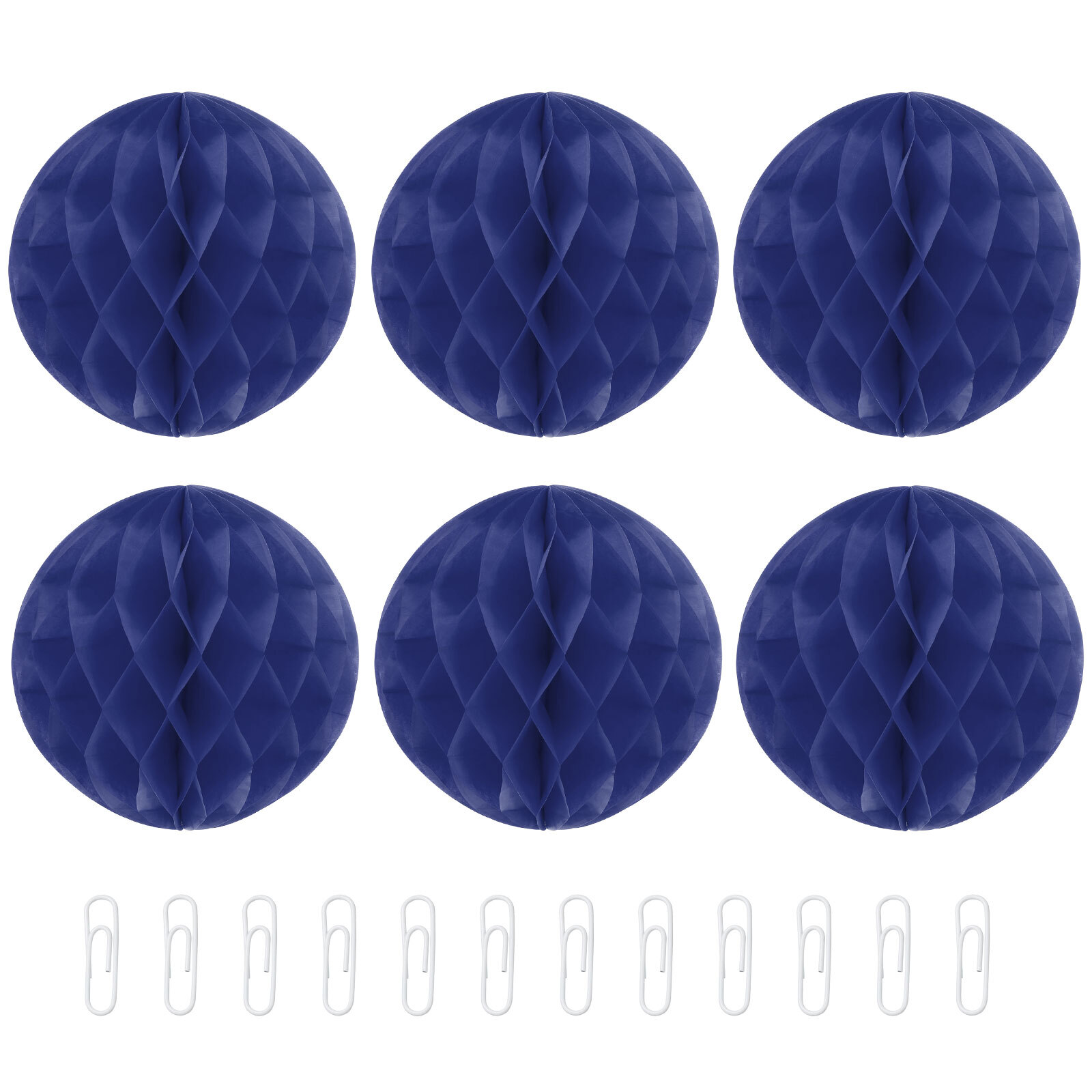 6Pcs Paper Pom-Poms Balls 8 Inch Paper Tissue Flower Ball for Party Dark Blue