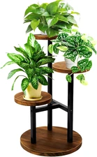 3 Tier Metal Wood Plant Stand Indoor Corner Tiered Flower Shelf For Living Room