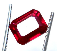 Natural 6.05 Ct Red Ruby Emerald Cut Extremely Certified Rare Loose Gemstone