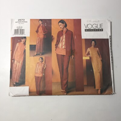 Vogue 2673 Size 12 14 16 Misses' Miss Petite Shirt Dress Top Vest