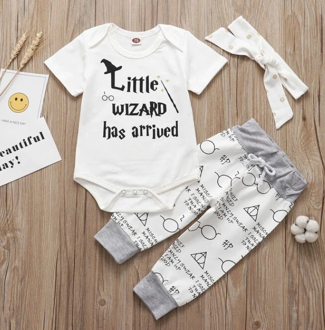 Harry Potter baby newborn toddler bodysuit pants set girl boy clothes  fashion