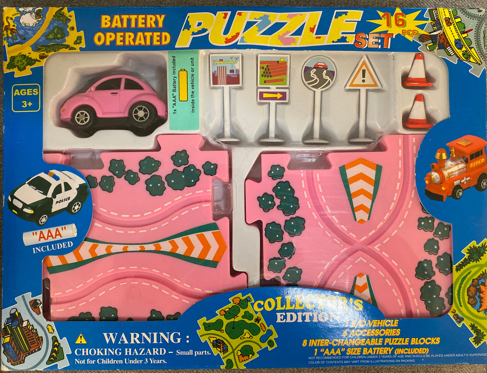 battery operated puzzle vehicle set