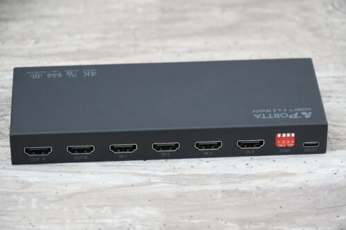 4K 60Hz HDMI Matrix 4x2, PORTTA 4 in 2 Out Switch Splitter New but Missing Power - Picture 4 of 5