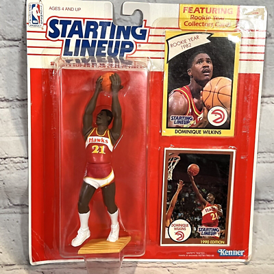 Vintage 1990 Dominique Wilkins Starting Lineup SLU Atlanta Hawks