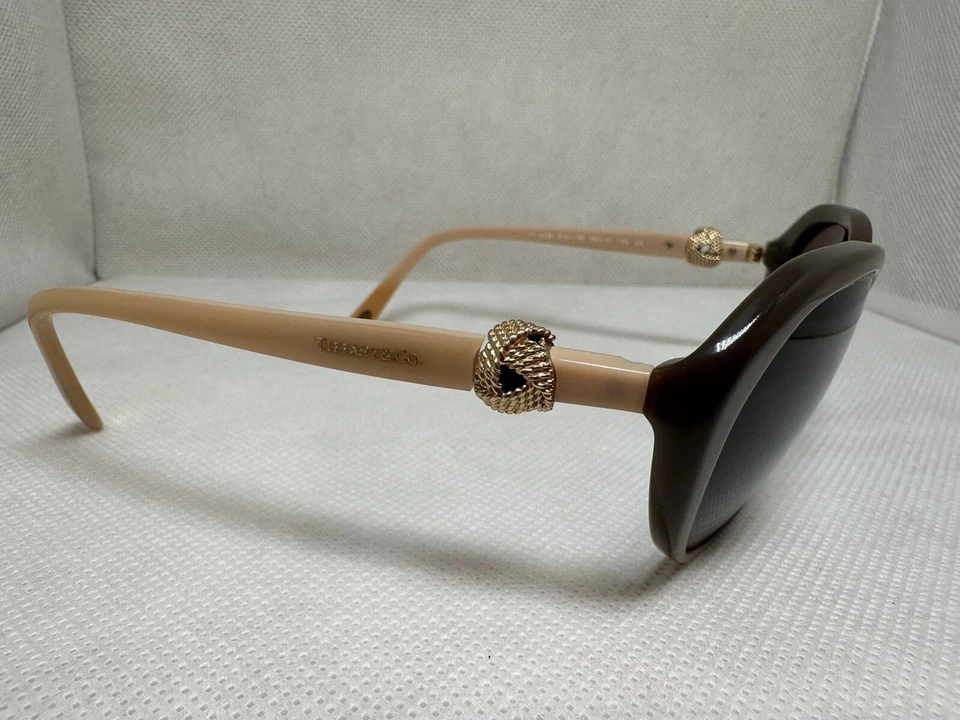 MARCO AUTÉNTICO REDONDO MARRÓN PULIDO TIFFANY&CO TF 4098 8151/3B SOLO 56-16 Foto 3 de 4