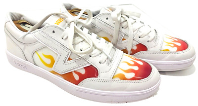 VANS Lowland Cc True White Flame Sneakers Skate Shoes VN0A4TZY4H4 Mens Size 10