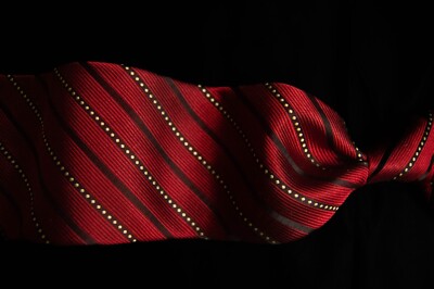 Roberto Villini - Men's Red Stripe 100% Silk Neck Tie 4''W x 58''L