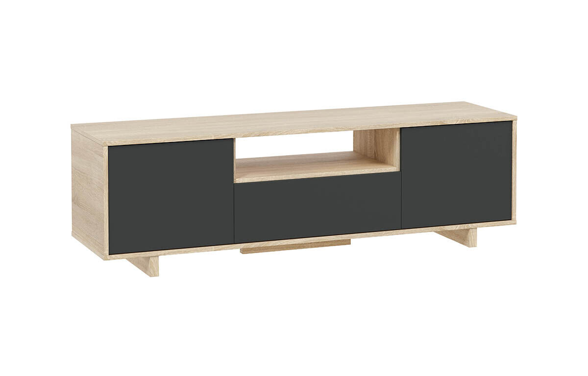 Mueble de Televisi�n Mesa 3 Puertas en Roble y Gris Antracita 150...