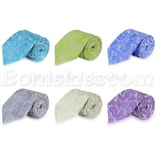 6pcs Business Casual Cashew Jacquard Necktie Wedding Party Adjustable Neck Tie