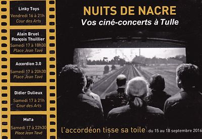 ADVERTISING CARD - LES NUITS DE NACRE TULLE 2016 - L'ACCORDION WEAVES ITS CANVAS