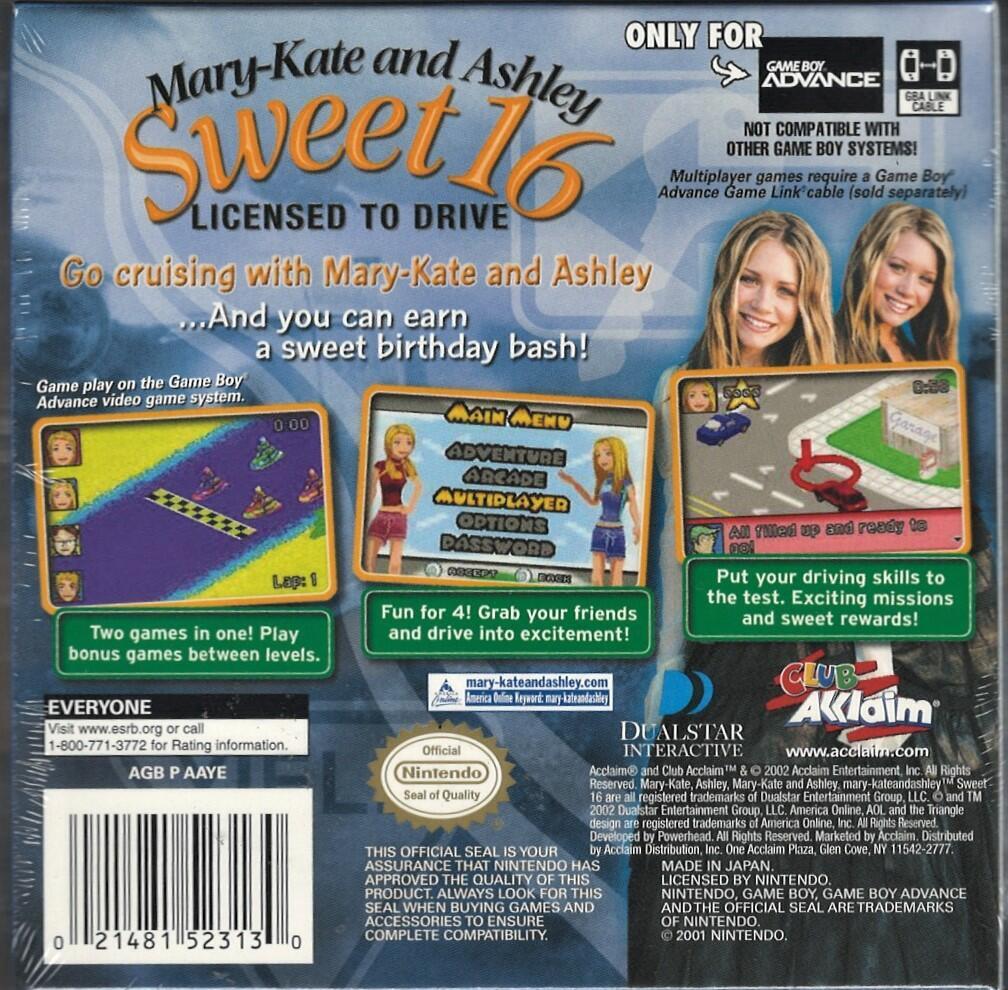 GBA★MARY-KATE AND ASHLEY SWEET16 Amazon.com: Mary Kate & Ashley: Sweet 16 GBA - Game Boy