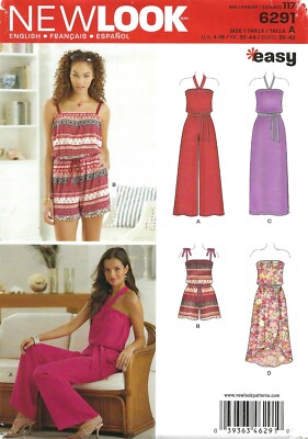 New Look 6291 Maxi or Tulip Dress, Jumpsuit & Romper Sz 4-16 UNCUT Pattern EASY