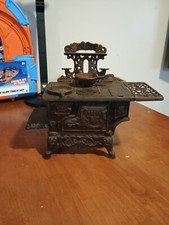 Vintage Crescent Cast Iron Miniature Stove w/ Accessories