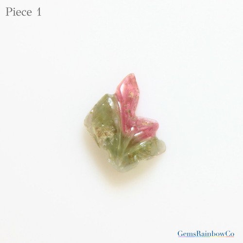 Carved Leaf Tourmaline Gemstone, Tourmaline Leaf Carved Stone, Multi Color - Picture 3 of 13