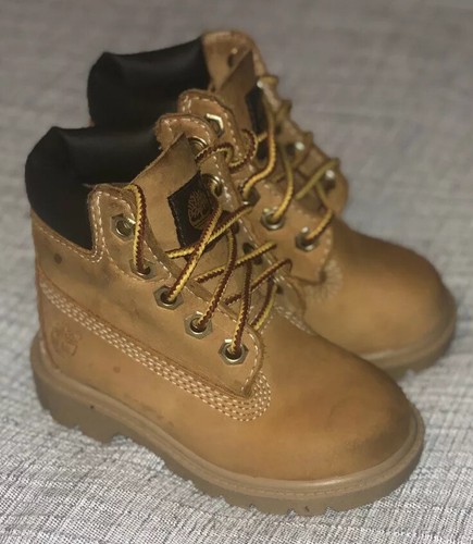 Timberland Kleinkind Jungen/Mädchen Premium 6 Zoll wasserdichte Stiefel Weizen Nubuk Größe 5 - Bild 2 von 7