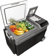 12V Refrigerator 40QT Electric Cooler w/Ice Maker Freezer 12V/24V DC 110-240V AC