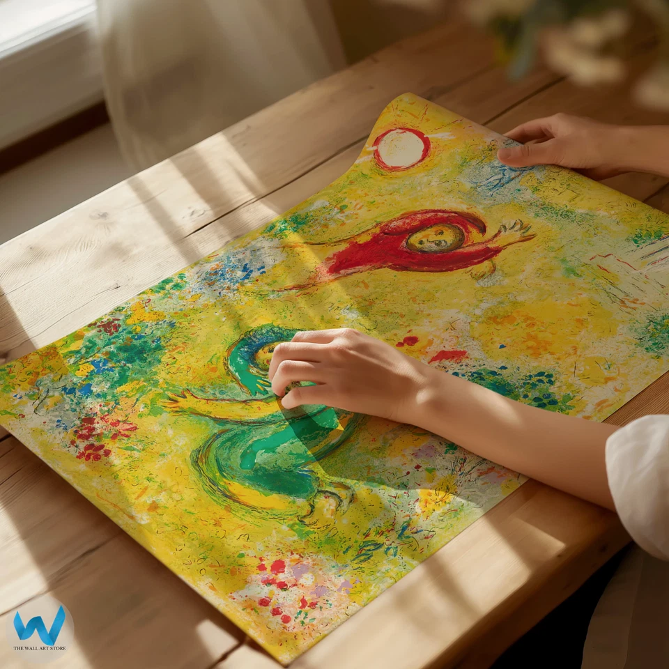 Любители в саду плакат Марк Шагал стиль настенное искусство - 12 X 16/16 X 20/18 X 24/24 X 36 - Изображение 3 из 4