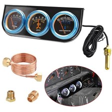 2 52mm Triple Gauge Set Mechanical 3-in-1 Gauge Cluster For Water Temp 100...