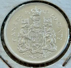 1965 Canada Silver 50-Cent Half Dollar Coin - 80% Silver - Brilliant UNC