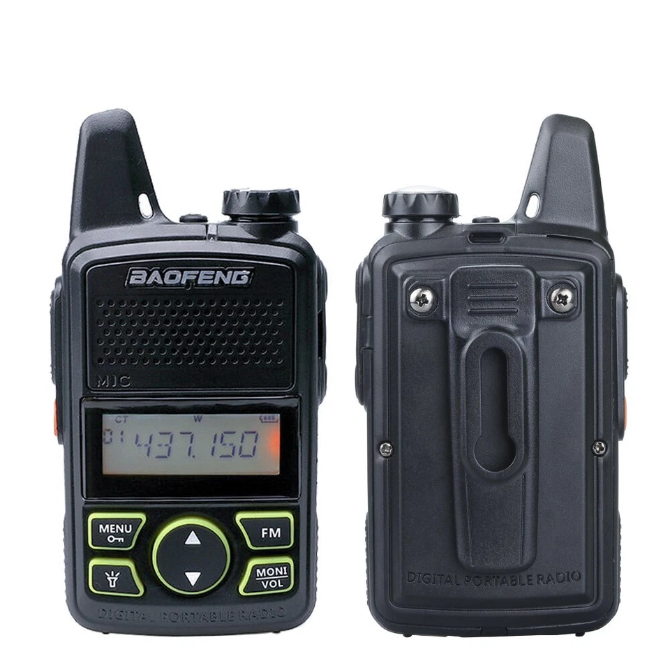 2pcs Handheld BF-T1 Mini Walkie Talkie FM Long Range UHF Two Way Radio+Earpieces - Image 2 of 4