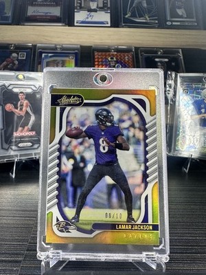 2022 Panini Absolute - Lamar Jackson #18 Gold Spectrum 8/10 Jersey Match