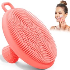 Silicone Face Scrubber for Women, Manual Face Scrubber Exfoliator with Soft B...