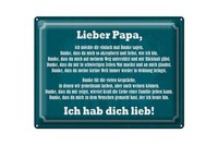 Blechschild Spruch 30X40 Cm Lieber Papa, Ich Hab Dich Lieb Deko Schild