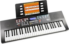 Image of RockJam 54 Key Keyboard Piano with Sheet Music Stand RJ541 Piano note-N/O
