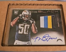2013 Black Manti Te'o rookie relic autograph on card autograph auto 17/299. rookie card picture