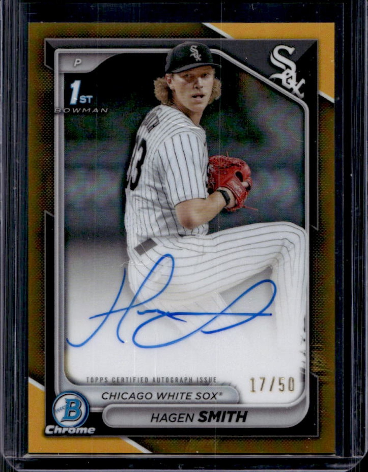 2024 Bowman Draft Hagen Smith Chrome Auto Gold Refractor 1st #5/50