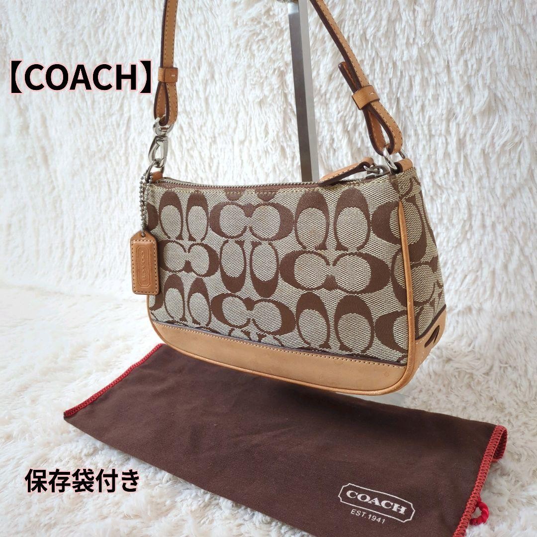 Coach Leather Shoulder Bag Vintage Signature Accessory Pouch
