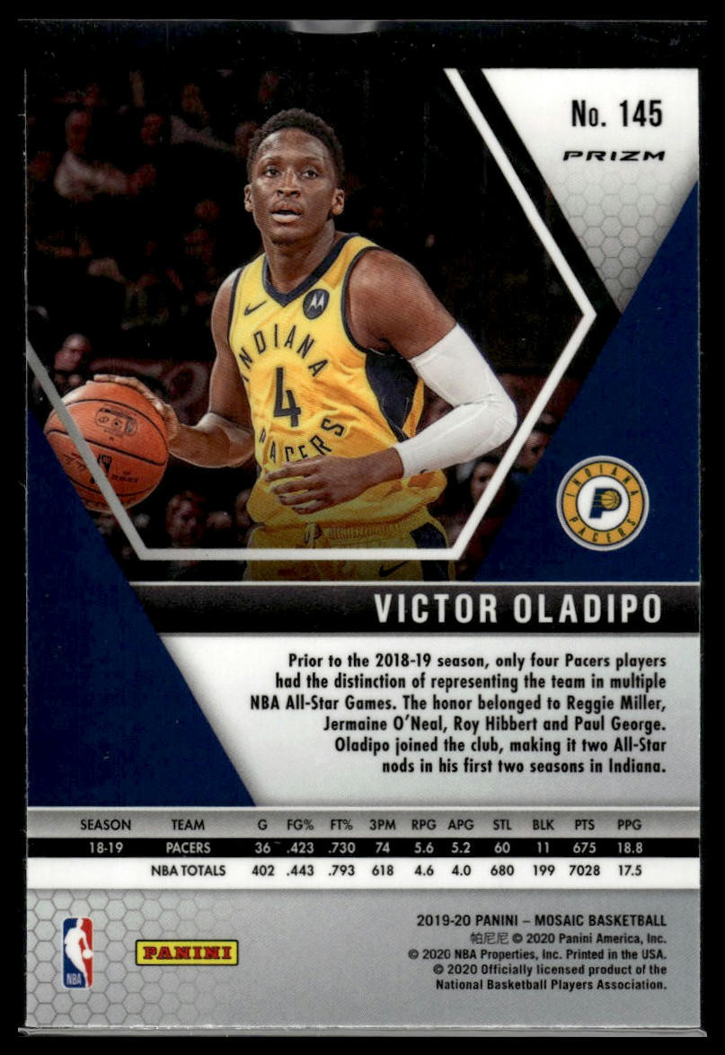 2019-20 Panini Mosaic #145 Victor Oladipo Reactive Orange | eBay