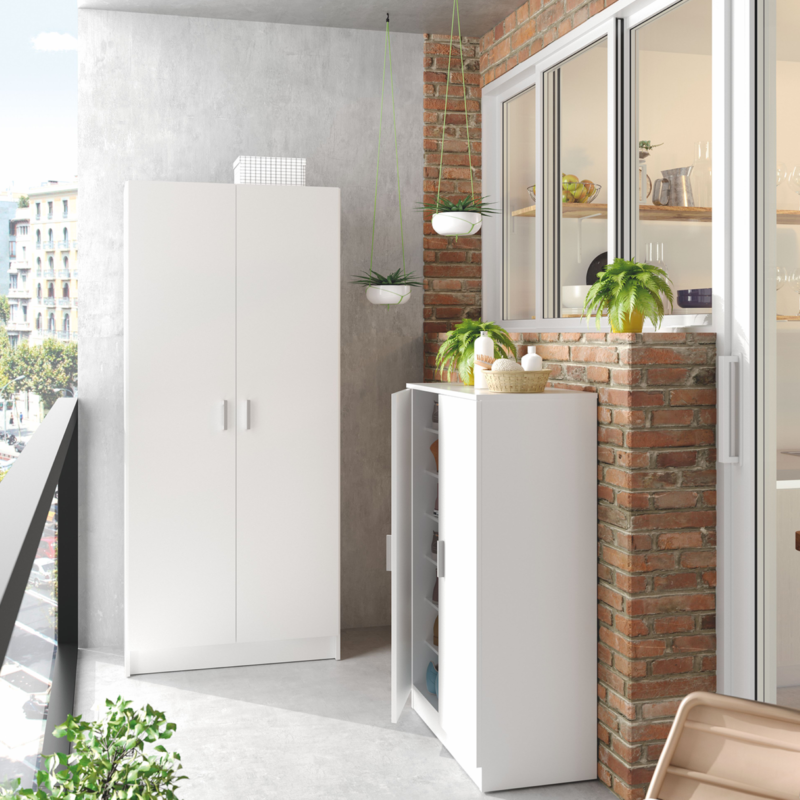 BALTIC 2 Door Tall Storage Cabinet for Bathroom in White