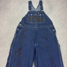 Dickies Dungarees Adult 36x34 Blue Overalls Bib Denim Work Wear Carpenter Mens*