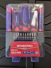 WorkPro Tools 21 Piece Screwdriver Set New With Storage Rack
