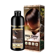 Hair Color Shampoo Chestnut Brown 500ml Instant Dye 15 Min Herbal Coverage