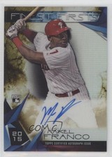 2015 Topps Finest Firsts Gold Refractor /50 Maikel Franco #FFA-MF Auto 12x6