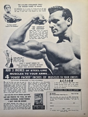 Joe Weider Body Building Triple Progression Course Vintage Print Ad 1959