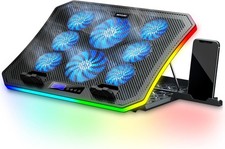 Laptop Cooling Pad RGB Gaming Notebook Cooler for Desk and Lap Use, Blue