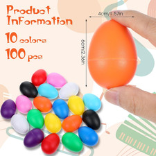 100 Pcs Plastic Egg Shakers Musical Maracas Percussion Instruments Easter Eggs