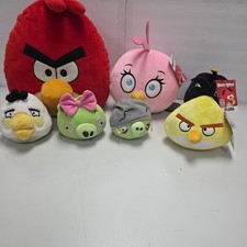 Angry Birds Plush Lot Of 7- SOME NWT- SM MED L- 5"-14" Commonwealth Rovio Toys