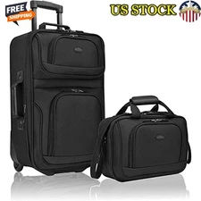 Lightweight Softside Carry-on Luggage Set Expandable Elegant Internal Pocket New