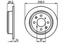 2x Bremsscheibe BOSCH 0 986 478 350 D15B1 für CIVIC ED HONDA ROVER D16A6 ACCORD