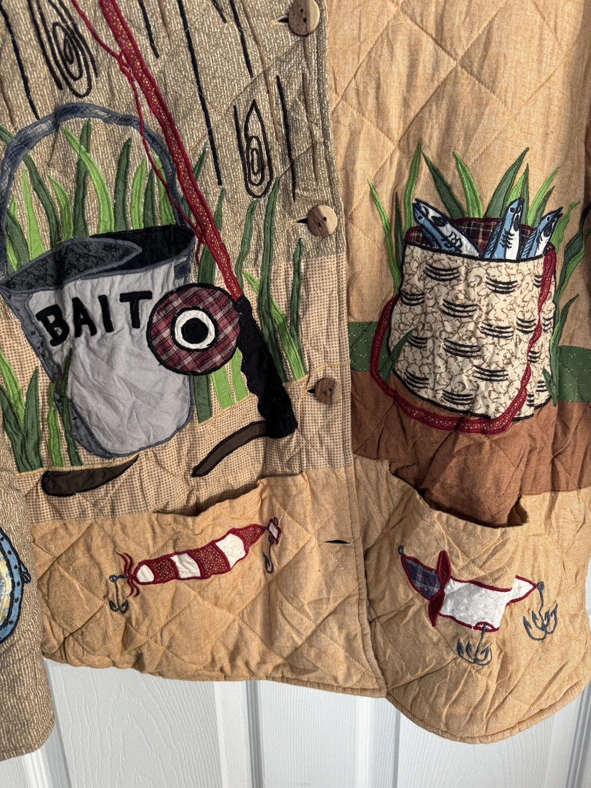 Patch Magic Quilted Jacket Gone Fishing Cottageco… - image 3