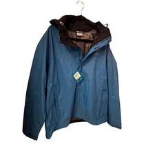 Columbia NWT Watertight II Jacket Blue Hooded Omni Tech Rain Outerwear. Mens XL